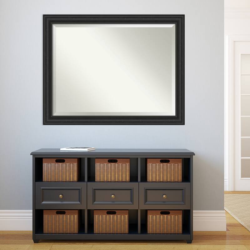 Beveled Wall Mirror - Shipwreck Black Frame