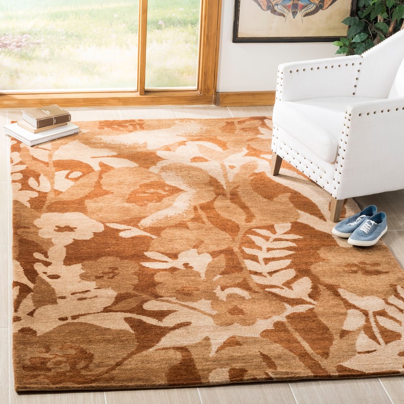 SAFAVIEH Couture Hand-knotted Tibetan Soniya Modern Wool Rug - 9' x 12' - Brown