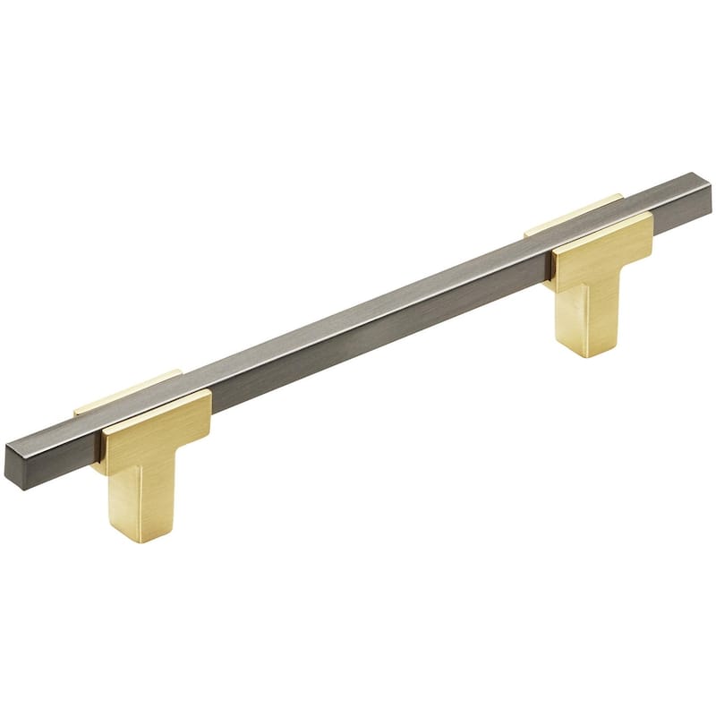 Amerock Urbanite 5-1/16 Inch Center to Center Bar Cabinet Pull - Brushed Gold / Black Chrome