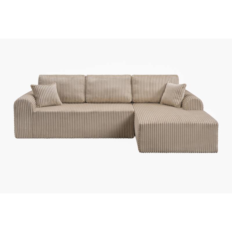 109" Cloud Modular Sectional Sofa Couch with L-Shaped Chaise, Minimalist Upholstered Corner Sofa, Deep Seat Couch