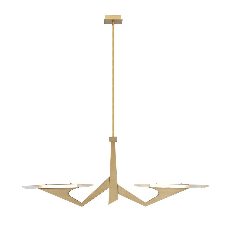 Varaluz Down the Wrong Path 2-Light Linear Pendant - Brass Kisser