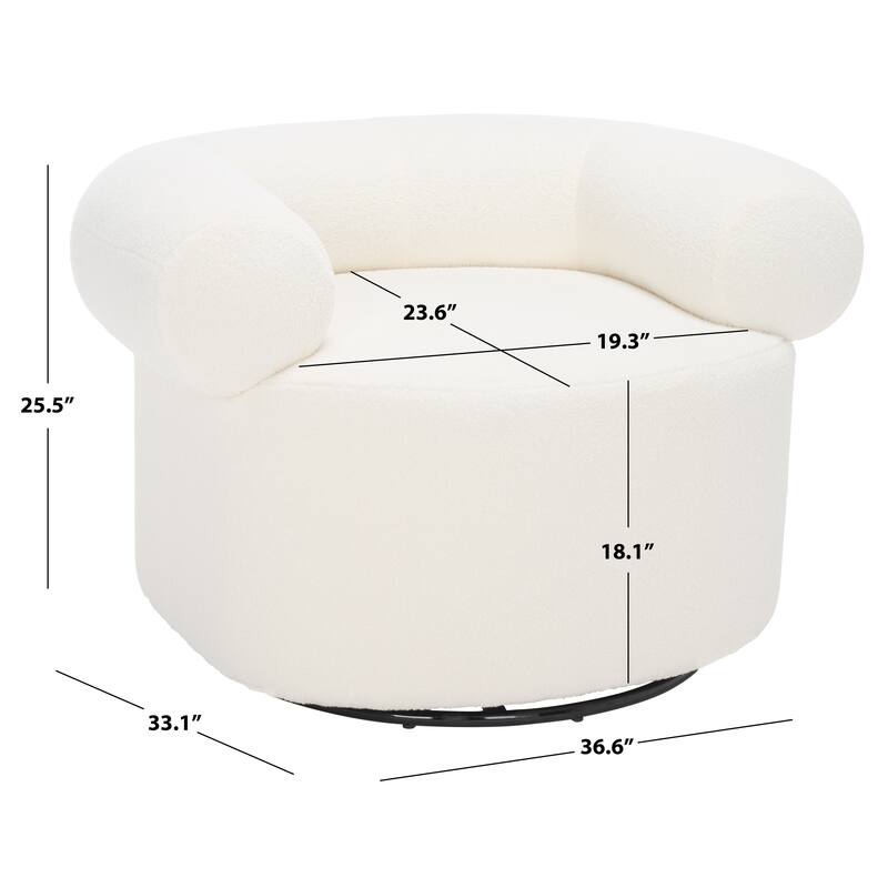 SAFAVIEH Couture Donella Swivel Accent Chair - 37 In. W x 33 In. D x 25 In. H - 37Wx33Dx25H