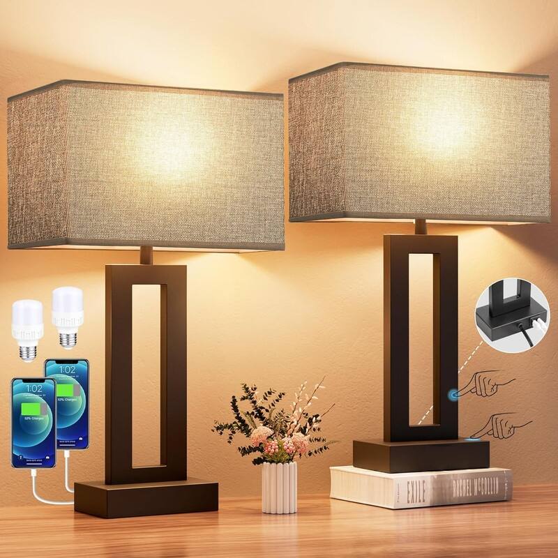 Bedroom Lamps for Night Stands - Touch Control