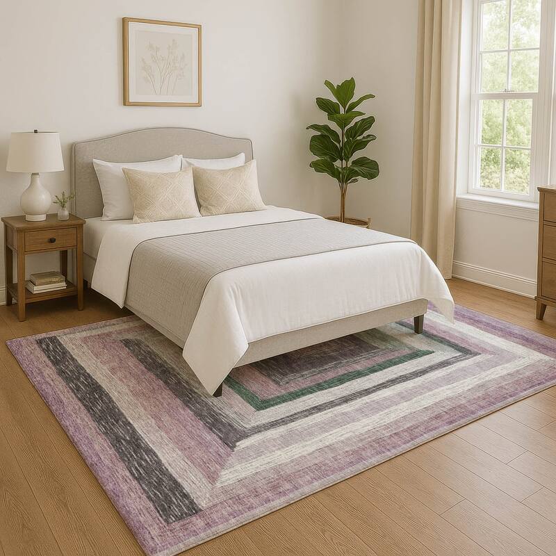 Premium Washable Super Soft Modern Dimensions Mayfield Rug - Blush - 3' x 5'