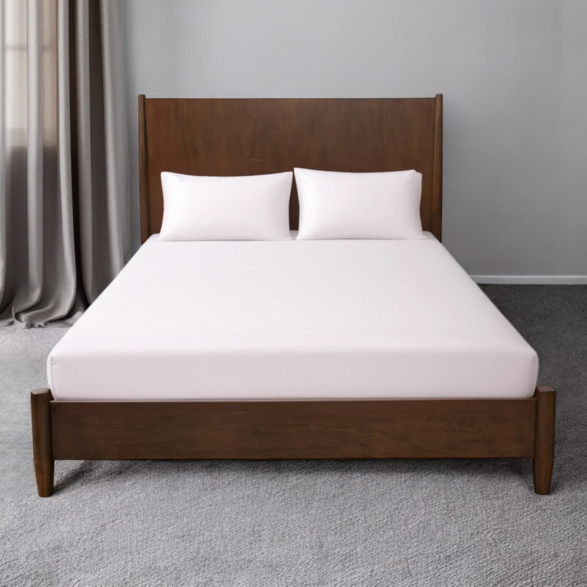 HomeRoots Walnut Solid Wood King Bed Frame