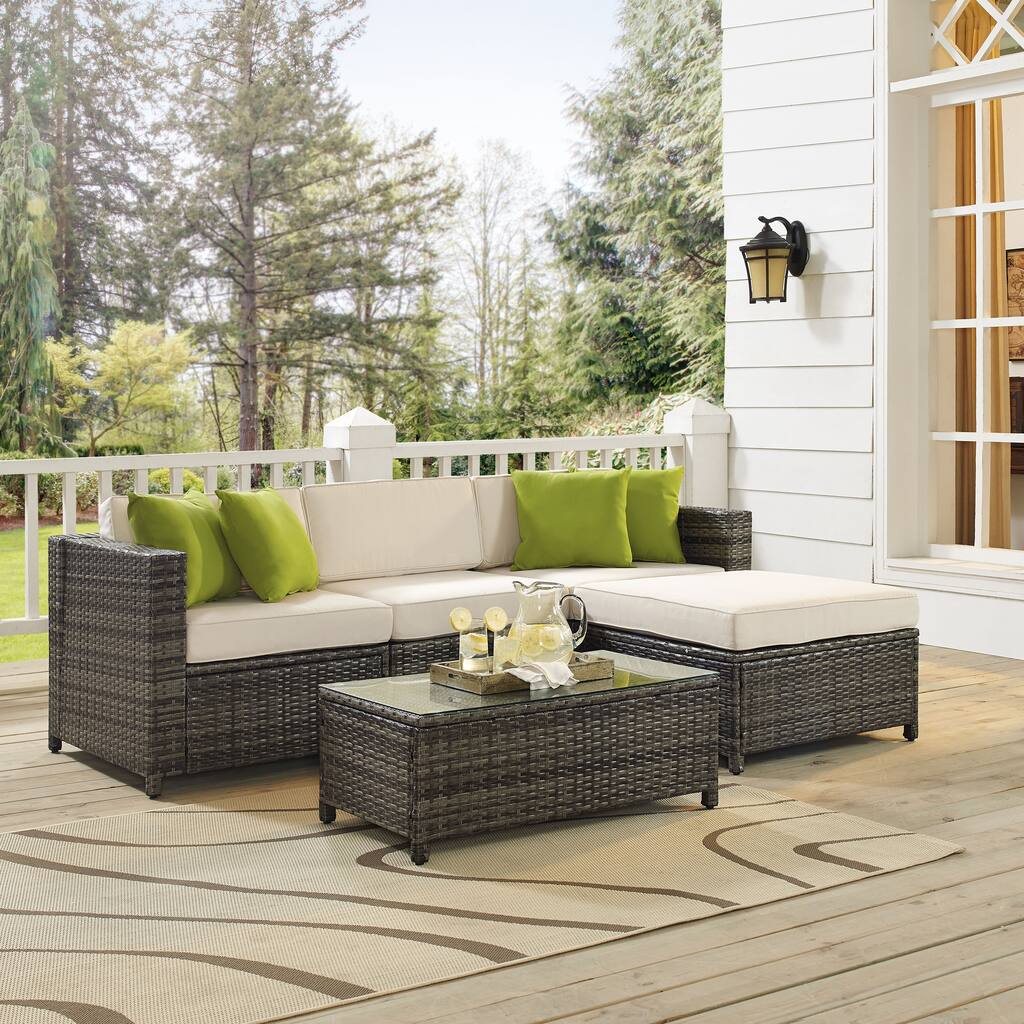 Sea Island 5 Piece Outdoor Wicker Sectional Set