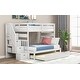 preview thumbnail 3 of 17, Stairway Twin/Twin/Full Bunk Bed with Trundle & Drawers
