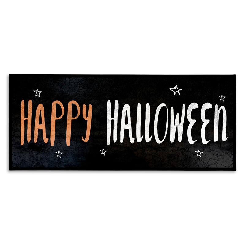 Stupell Happy Halloween Spooky Stars Stretched Canvas Wall Art - 24 x 10