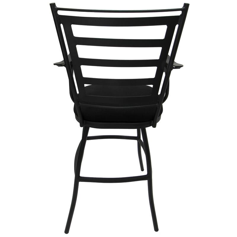 Outdoor Patio Bar Pub Set - 30" Jenna Stools - Black Frame - 36" Table
