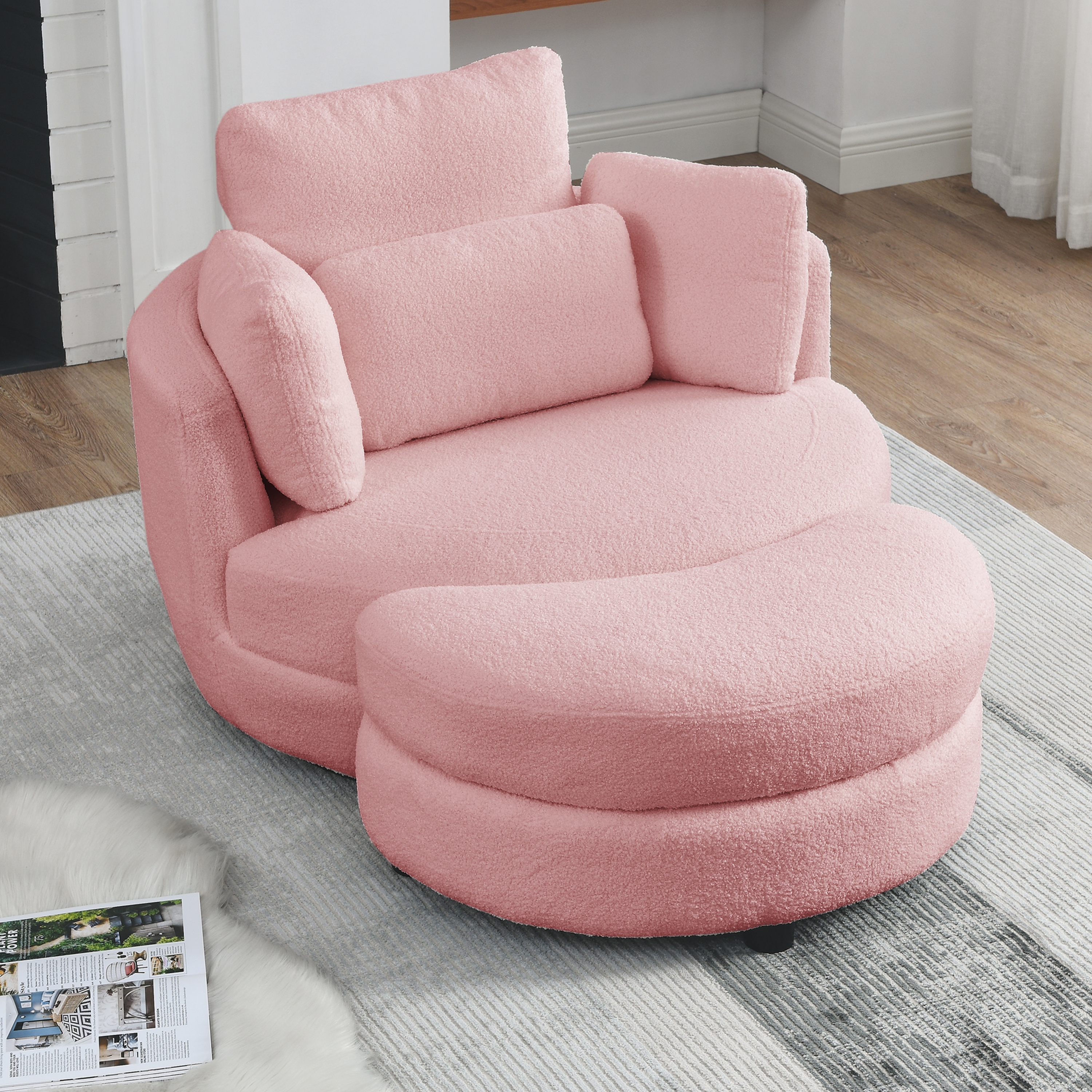 Upholstered Leisure Large Round Chair 39