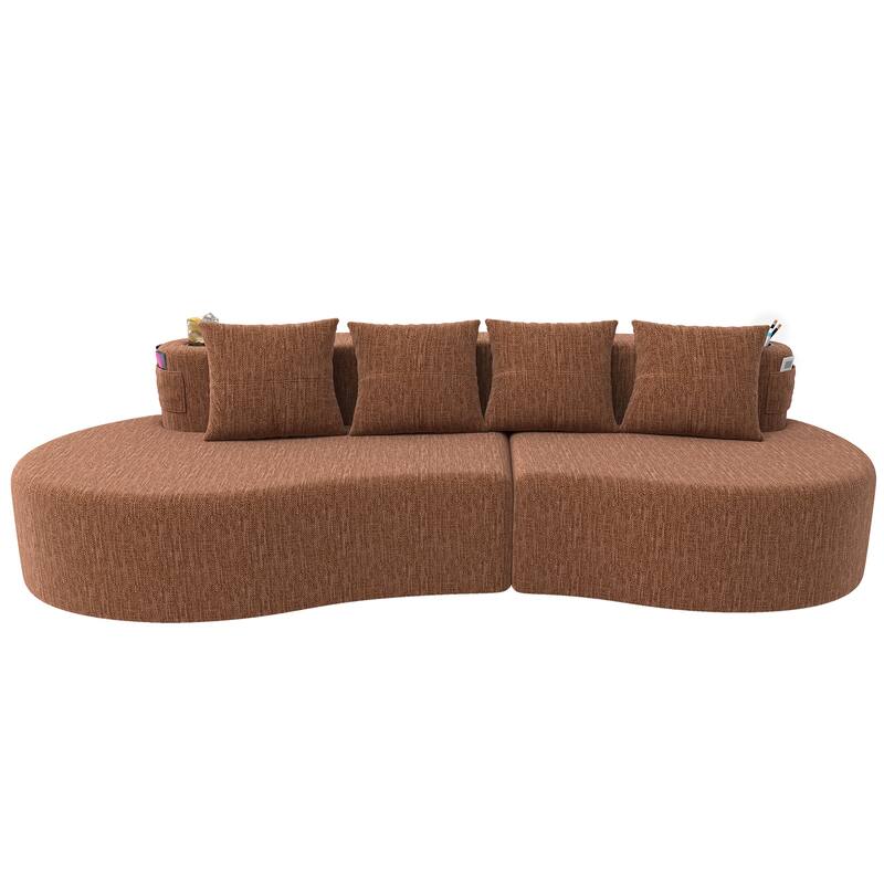 Modern Curved Sectional 3 Seat Minimalist Elegant Half Moon Sofa Compressed Modular Sectional Sofa for Living Room, Office