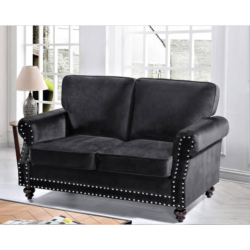 Ramos Nailhead Velvet Loveseat