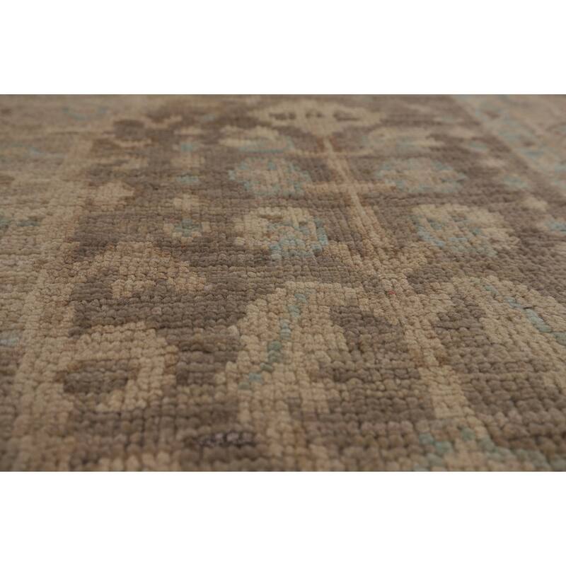 Oushak Turkish Area Rug Vegetable Dye Hand-Knotted Wool Carpet - 8'3"x 9'10"