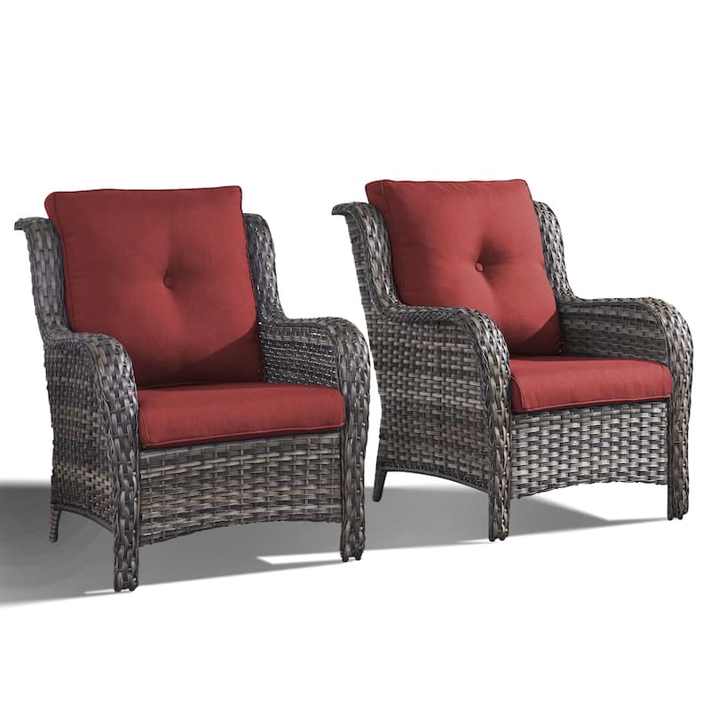Pocassy Outdoor Patio Chairs Ottoman Table with 4 Inch Cushion