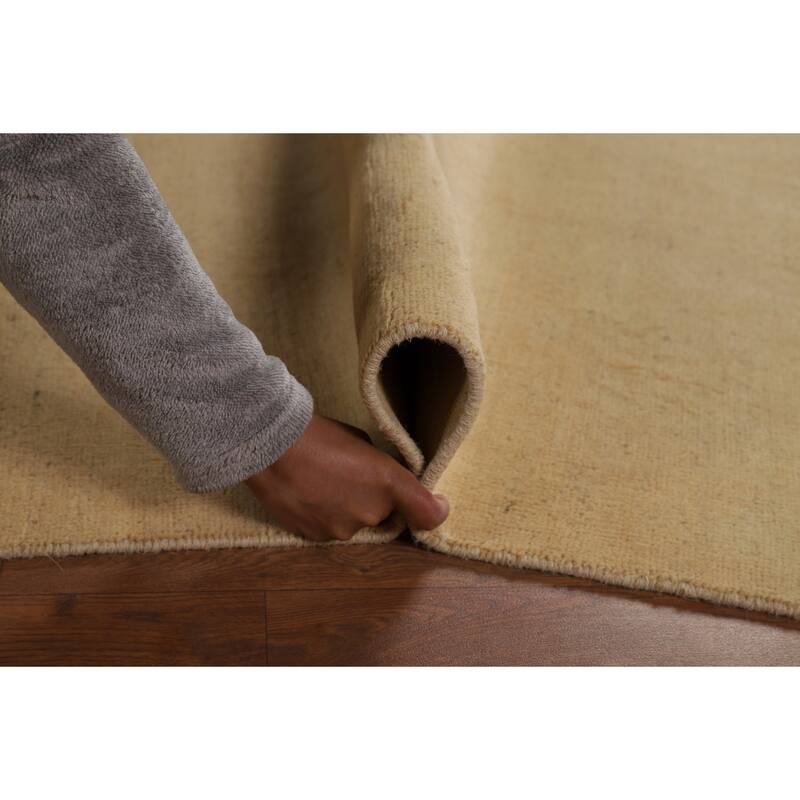 Solid Gabbeh Oriental Foyer Rug Handmade Wool Carpet - 3'3"x 4'11"