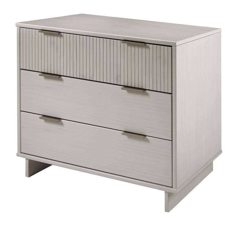 Manhattan Comfort 3-Piece Granville Modern Solid Wood Dresser Chest and Nighstand Set.