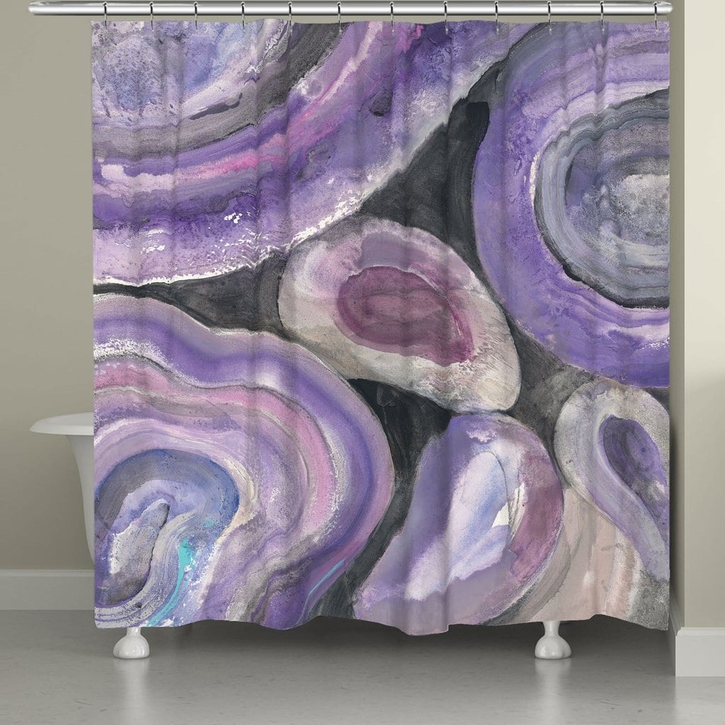 Laural Home Purple Minerals Shower Curtain