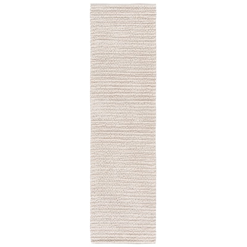 SAFAVIEH Handmade Natura Klodjana Wool Rug - 2'3" x 8' Runner - Beige/Ivory