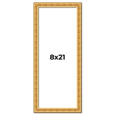 8x21 Frame Gold Real Wood Picture Frame Width 1 inches | Interior