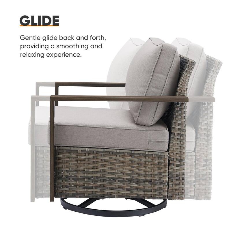 Pocassy Sofa with Swivel Chair, Club Chair, Ottoman Funiture