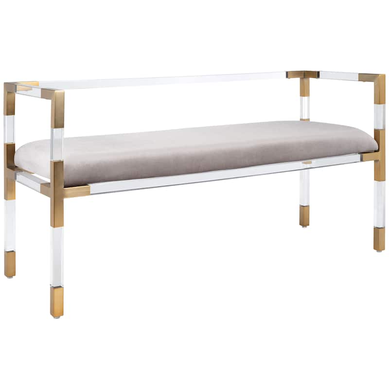 SAFAVIEH Couture Shakti Grey Acrylic Bench - 50Wx18Dx26H