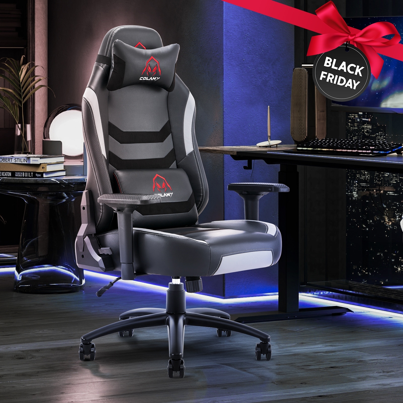 Big and Tall Gaming Chair 400lbs-Racing Style Computer Gamer