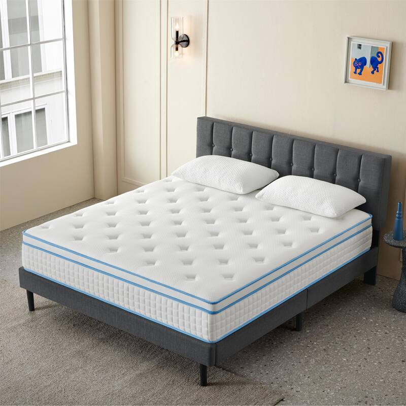 Crduf 12 inch Medium Euro Top Memory Foam Hybrid Mattress On Sale