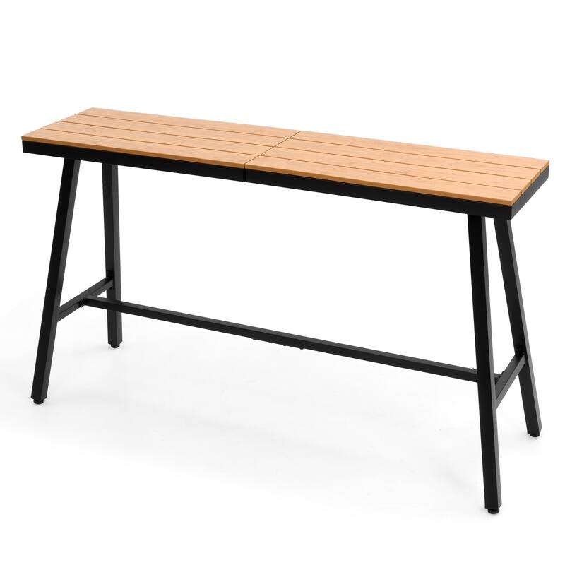 Pellebant Outdoor Bar Table Patio Rectangular - Brown - 62.99 inches