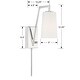 preview thumbnail 3 of 4, Avon 1 Light Polished Nickel Wall Mount - 4.88'' W x 12.25'' H x 10.25'' D