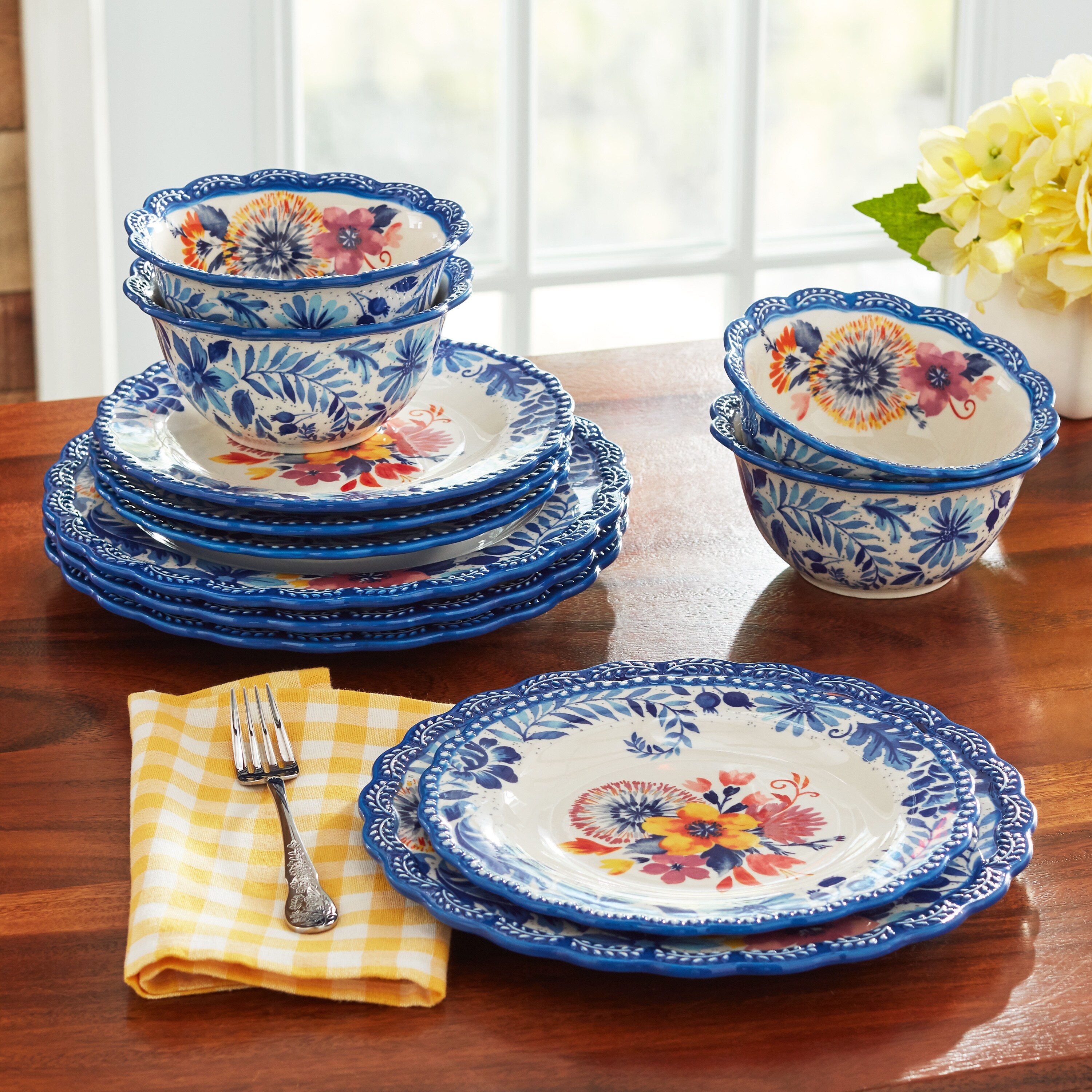 Woodland Whimsy 12 piece Dinnerware Set, Red - Bed Bath & Beyond
