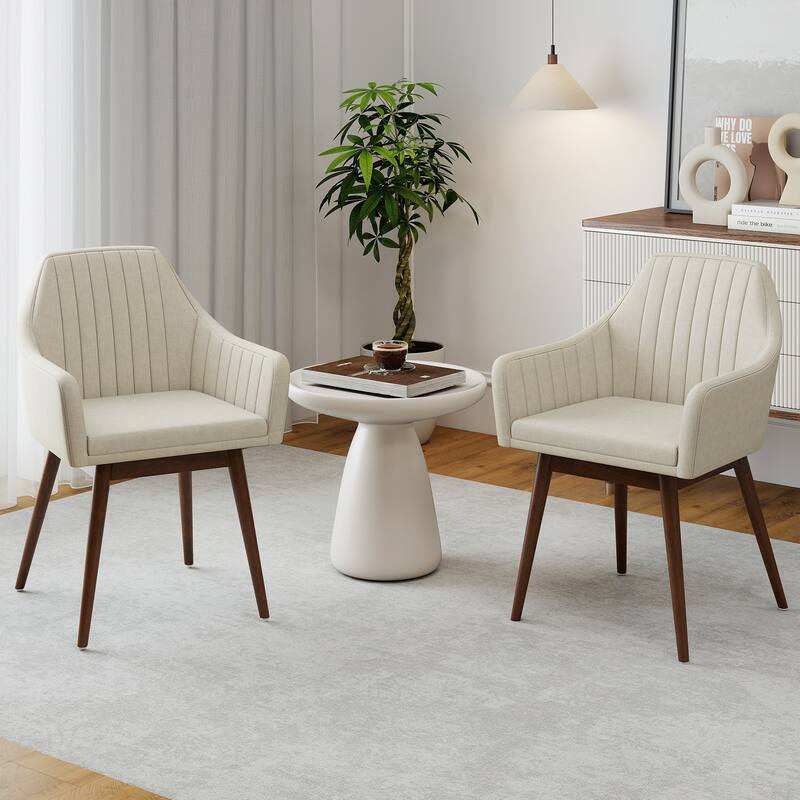 Gymax Set of 4 Dining Chairs Upholstered Kitchen Table Chairs w/ Solid