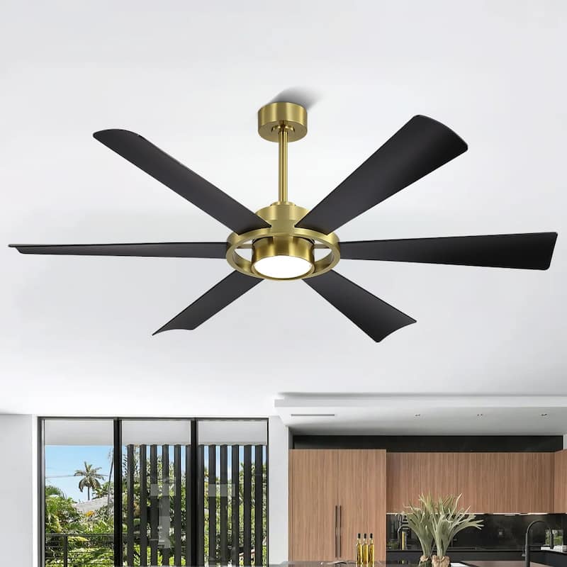 60 in. 6-Plywood Blades Indoor LED Ceiling Fan with Remote
