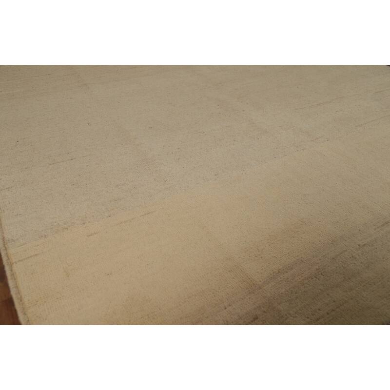 Modern Beige Gold Muted Gabbeh Oriental Area Rug Handmade Wool Carpet - 5'10"x 8'10"