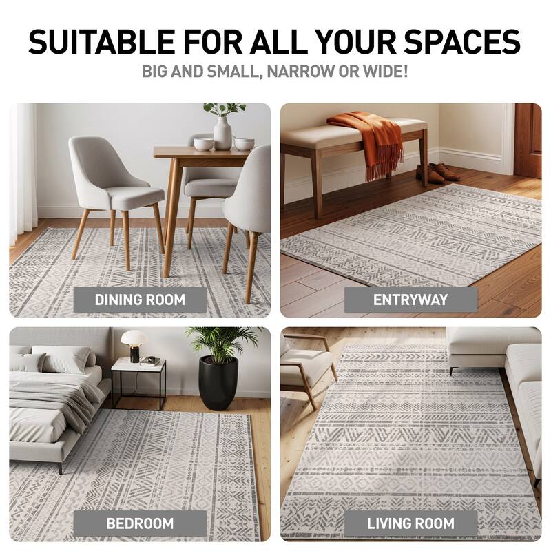 The Curated Nomad Midtown Geometric Distressed Bohemian Rug