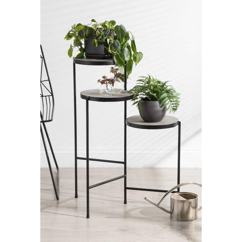 Kate and Laurel Fields Tri-Level Metal Plant Stand - 10x10x30