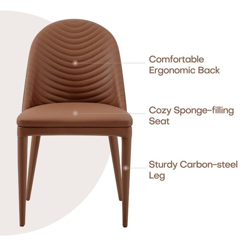 Fully Assembled Microfiber Leather Upholstered Dining Chairs, Set of 2 - 22.44"D x 18.5"W x 32.28"H