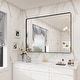 preview thumbnail 53 of 192, KIOTEE Modern Metal Frame Wall Mounted Bathroom Vanity Mirror with 5-year warranty 40x30 - Black