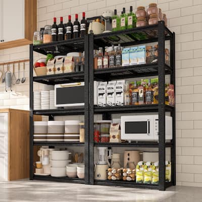VEIKOUS Heavy-Duty Adjustable Metal Storage Shelves, Garage Shelving Unit with Reinforced Grating - 35.8'' × 18.1'' × 72''