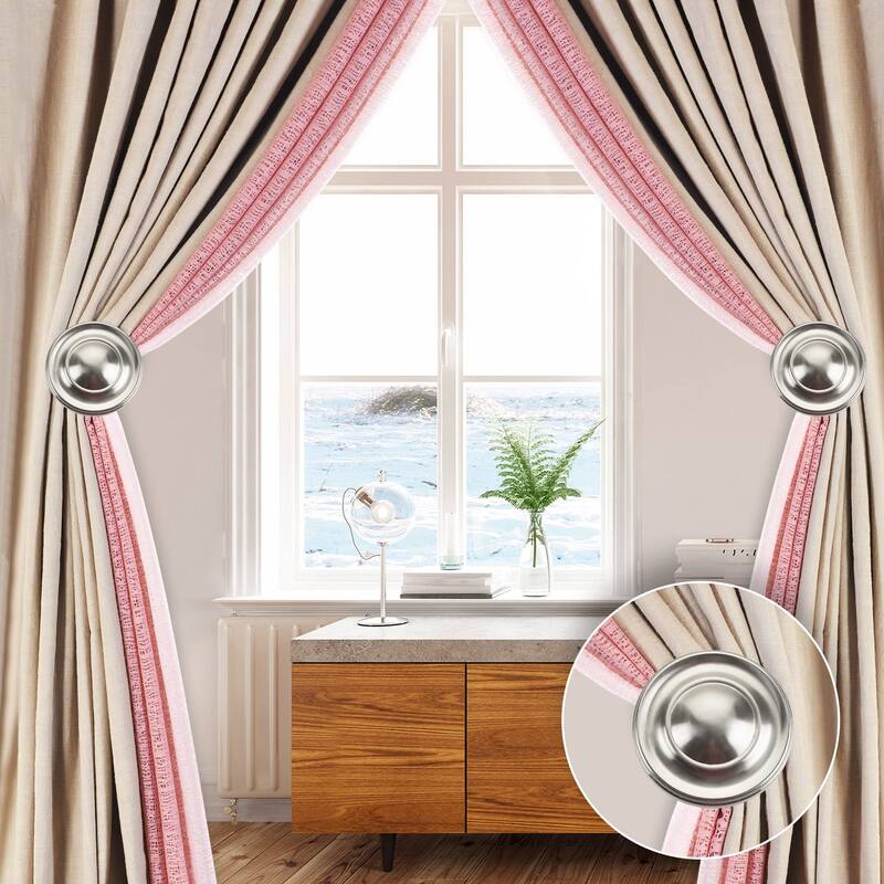 2 Pcs Curtain Holdback for Curtains Wall Mounted Metal Drapery Hook for Door Window Treatment- By Deco Window