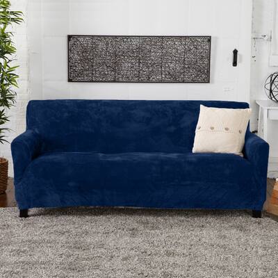 Premium Stretch Velvet-Plush Sofa Slipcover.