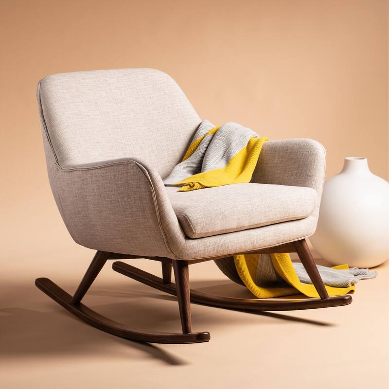 SAFAVIEH Couture Breeda Mid-Century Rocking Chair - 32Wx37Dx32H