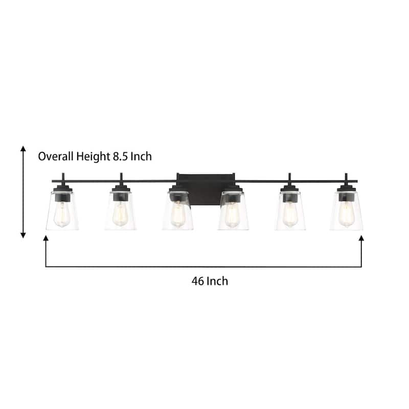 Kiro 6-light Modern Farmhouse Black Bathroom Vanity Lights with UL Certified