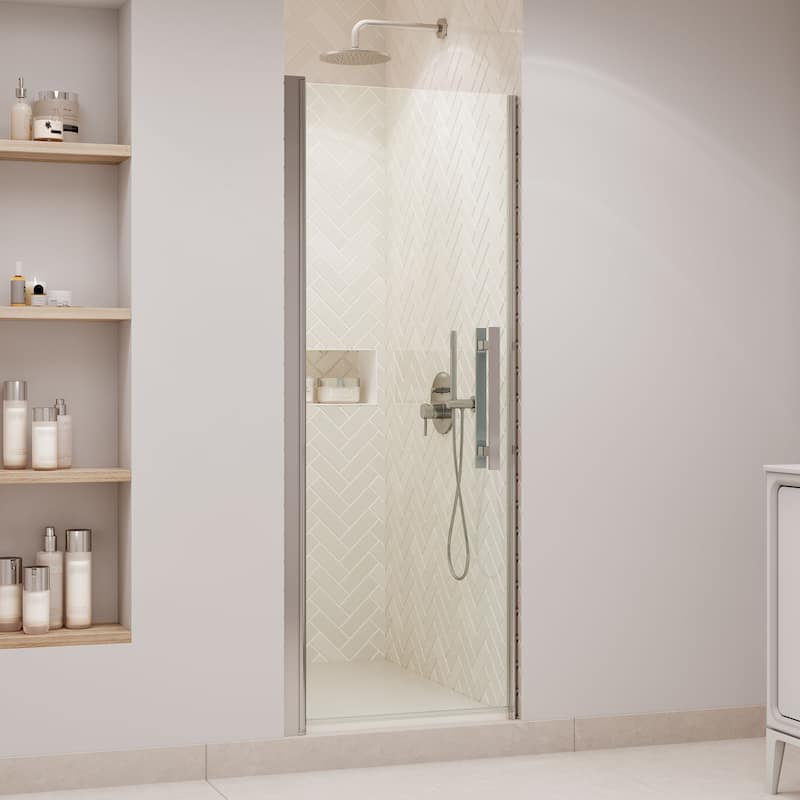 Pasadena Alcove Frameless Pivot Shower Door, 2025 - 29" - Satin Nickel