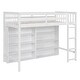 preview thumbnail 6 of 16, Wooden Twin Size Kids Loft Bed Frame with 8-Storage Shelves and Ladder, White