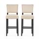 Mayfield Contemporary Linen Barstool (Set of 2) by Christopher Knight Home - 22.25" D x 18.50" W x 44.50" H