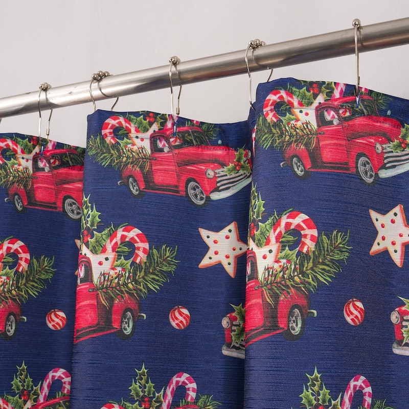 Christmas Holiday Flower Poinsettia Shower Curtain Collection