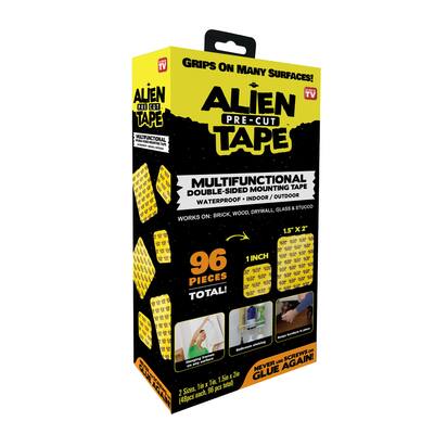 Alien Tape Pre Cut Tape Double Sided Multipurpose Removeable Adhesive Grip Mounting Tape - 96 Pieces