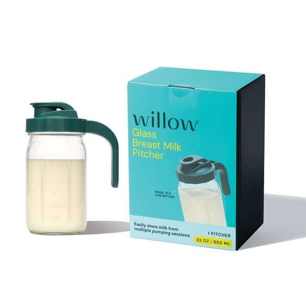 slide 1 of 1, Willow Glass Breast Milk Pitcher