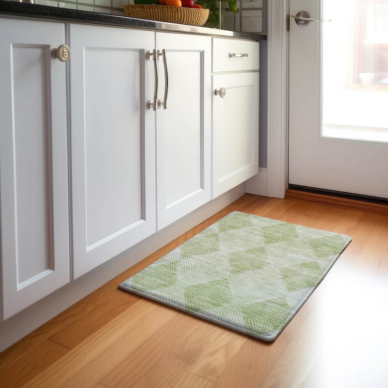 Premium Washable Super Soft Modern Diamonds Mayfield Rug - Mint - 1' 8" x 2' 6" - Rectangle