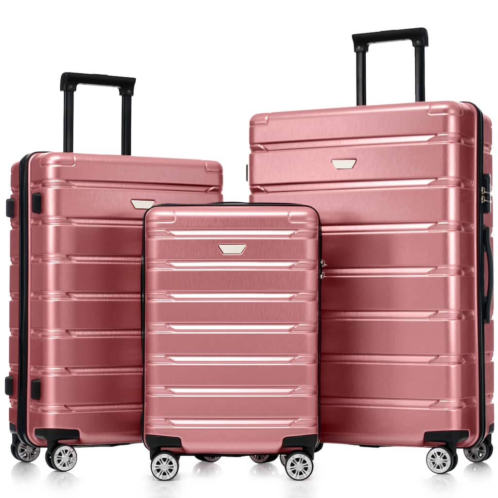 Luggage Sets 3 Piece ABS Hardshell Lightweight Durable Suitcase with Spinner Wheels, for Travel Men Women